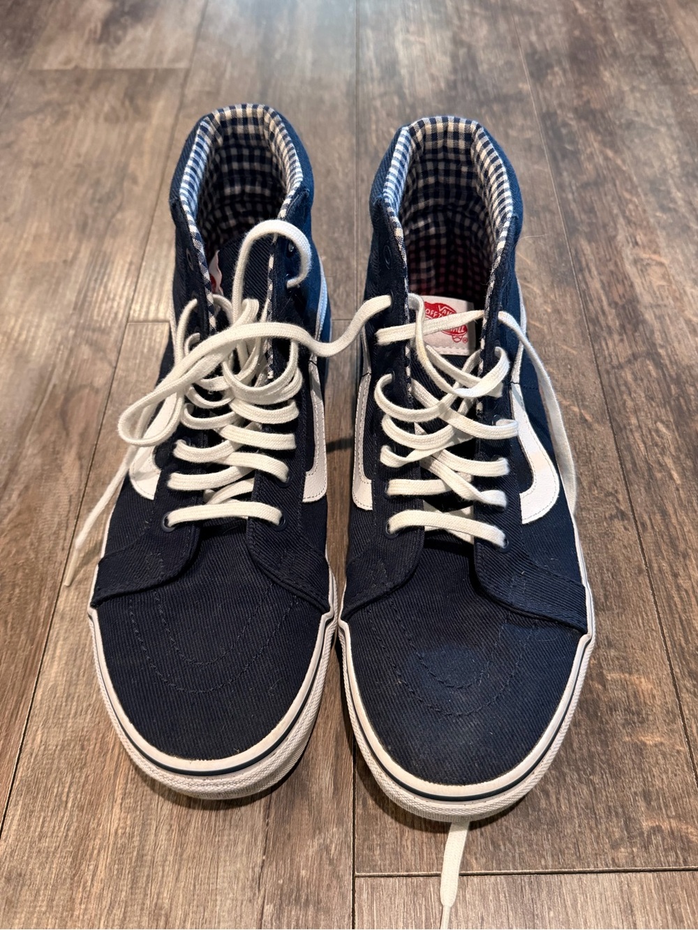 🌷Vans Navy and White High-Top Sneakers